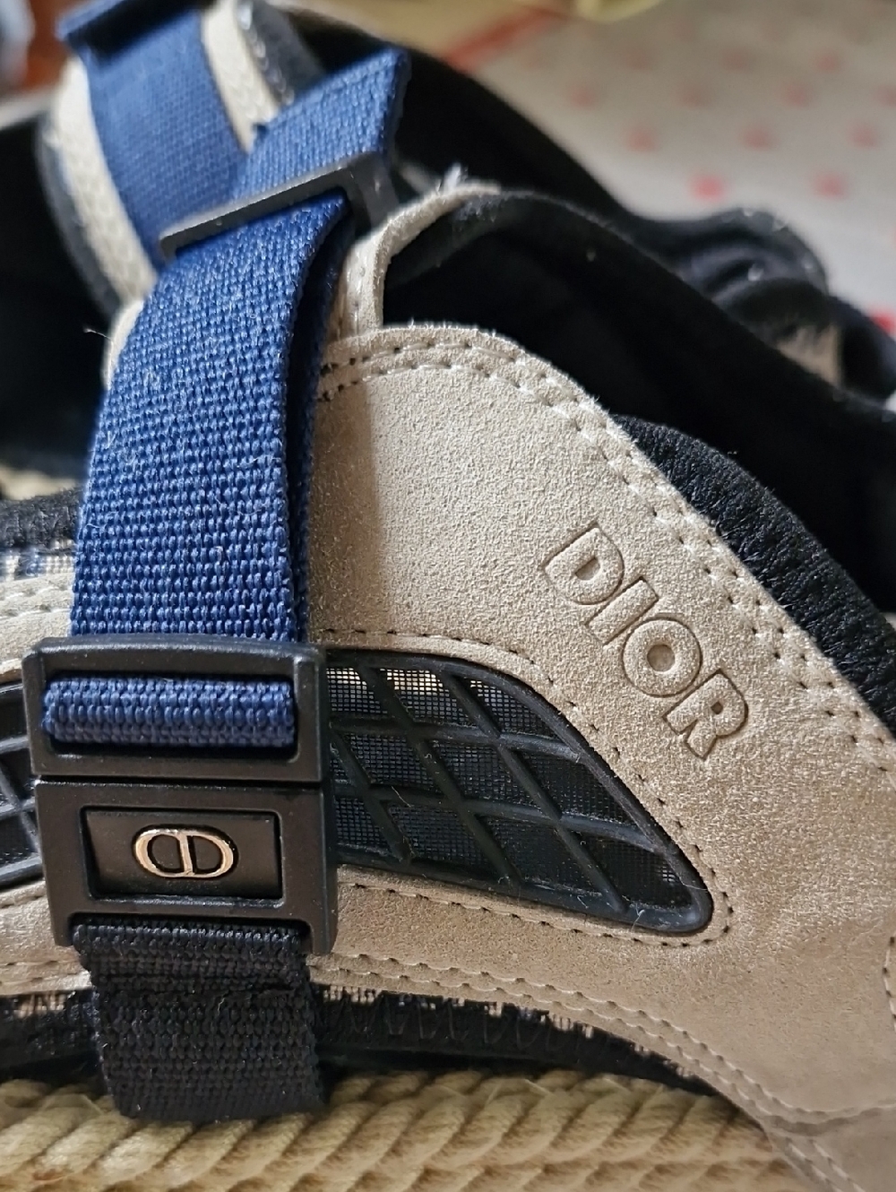 Christian Dior Atlas Navy & Beige  Sandals - Picture 4 of 10